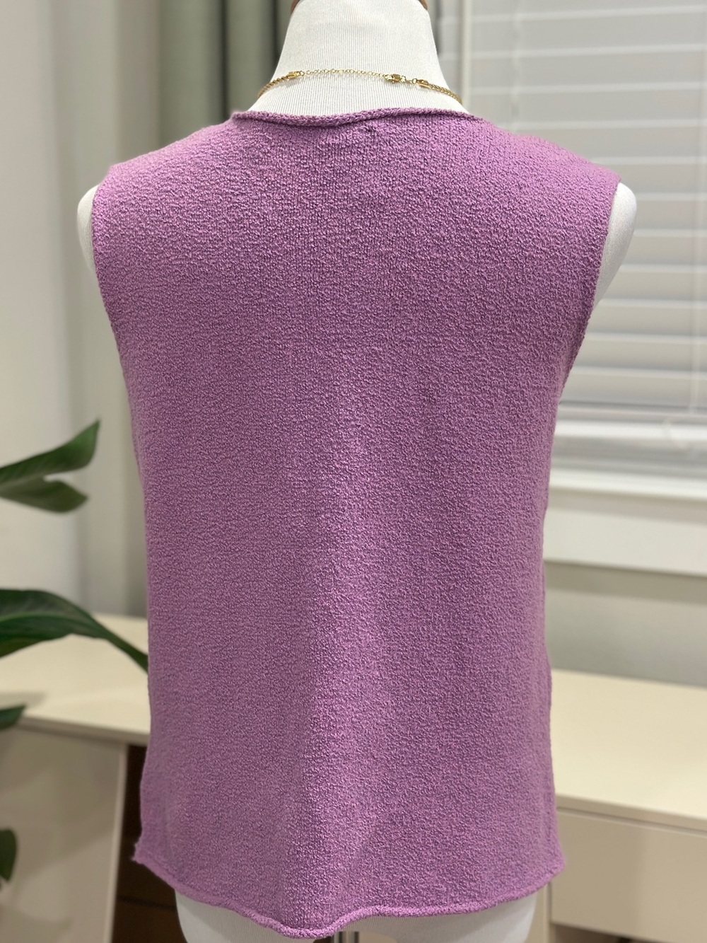 Eileen Fisher Lilac Sleeveless Textured Knit Tank - Picture 8 of 8